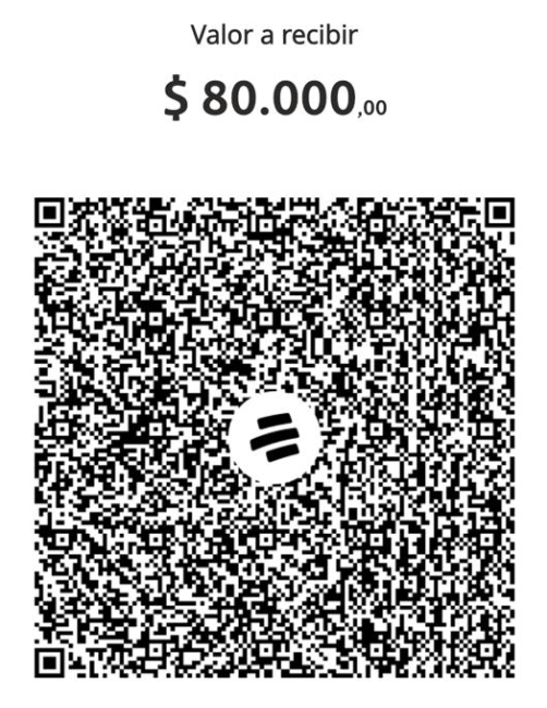 Bancolombia QR code for a COP 80,000 payment